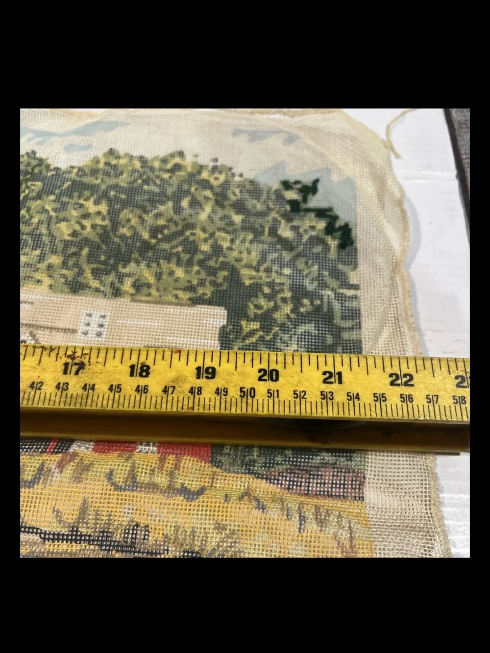 MARGOT DE PARIS VTG?  Printed Needlepoint Tapestry Canvas CountryHouse Lake
